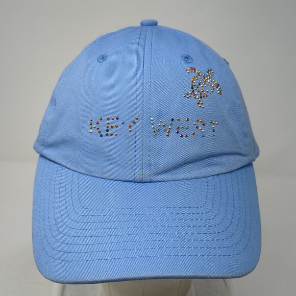 Key West Slideback Baseball Cap Blue One Size Adjustable Rhinestone Sun Cap - Picture 2 of 9